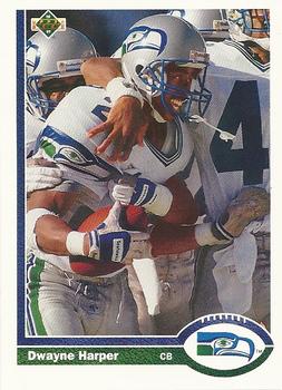 Dwayne Harper Seattle Seahawks 1991 Upper Deck NFL Rookie Card #493